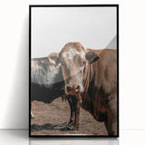 Farmhouse Wall Art: Rustic Cow Portrait, Country Livestock Decor