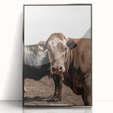 Farmhouse Wall Art: Rustic Cow Portrait, Country Livestock Decor
