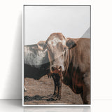 Farmhouse Wall Art: Rustic Cow Portrait, Country Livestock Decor