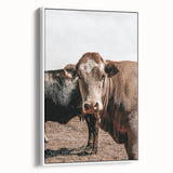 Farmhouse Wall Art: Rustic Cow Portrait, Country Livestock Decor