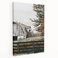 Farmhouse Wall Art: Weathered Barn and Autumn Tree, Rustic Country Decor