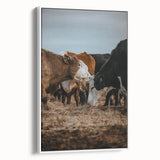 Country Style Farmhouse Wall Art | Cattle Print | Rustic Farmhouse Decor