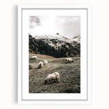 Farmhouse Sheep Mountain Art – Rustic Country Style Wall Decor
