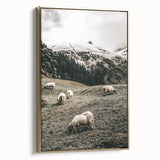 Farmhouse Sheep Mountain Art – Rustic Country Style Wall Decor