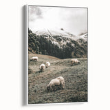Farmhouse Sheep Mountain Art – Rustic Country Style Wall Decor