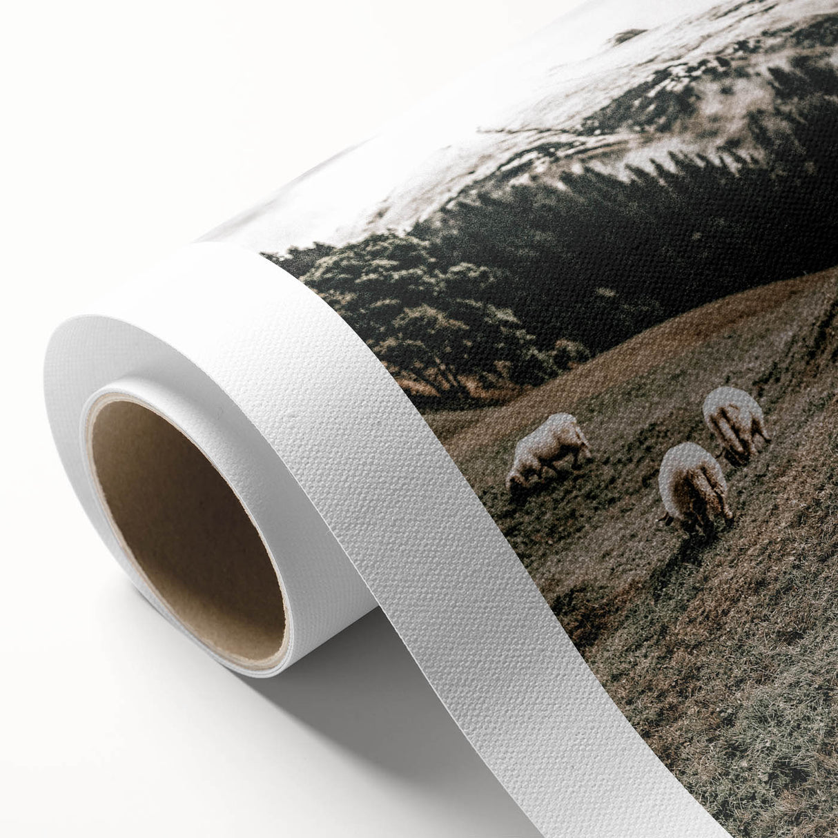 Farmhouse Sheep Mountain Art – Rustic Country Style Wall Decor