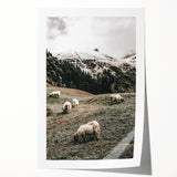 Farmhouse Sheep Mountain Art – Rustic Country Style Wall Decor