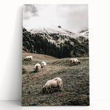 Farmhouse Sheep Mountain Art – Rustic Country Style Wall Decor