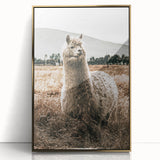 Farmhouse Alpaca in Field Art – Rustic Country Style Wall Decor