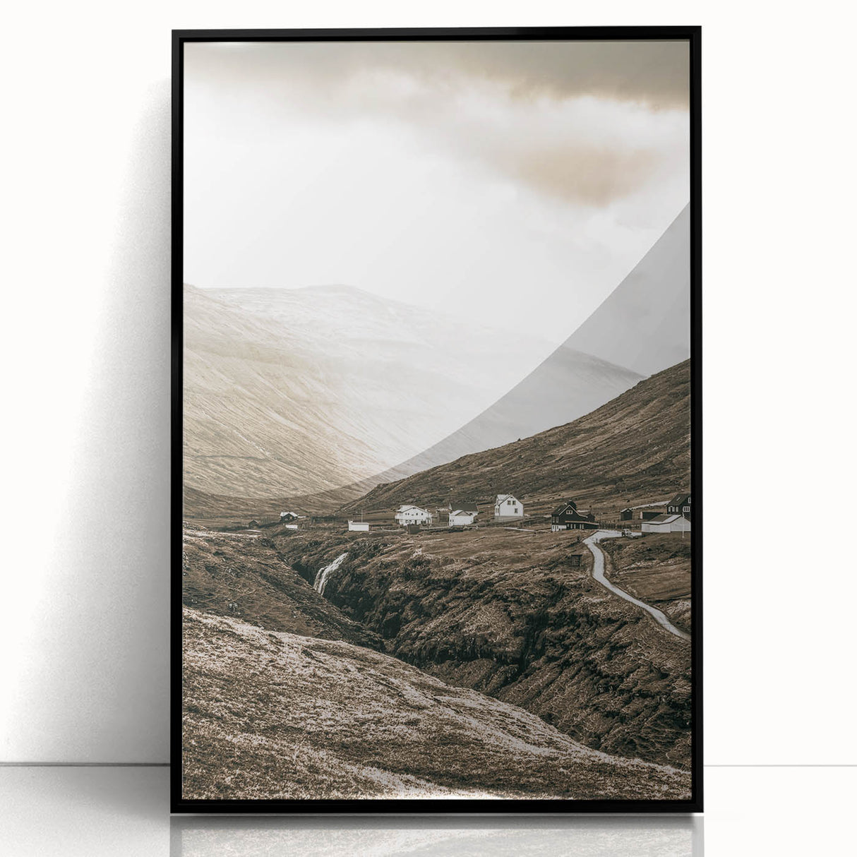 Farmhouse Valley Landscape Art – Rustic Country Style Wall Decor