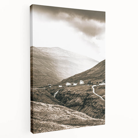 Farmhouse Valley Landscape Art – Rustic Country Style Wall Decor