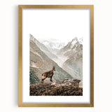 Rustic Farmhouse Wall Art - Vintage-Inspired Mountain Scene with Wildlife