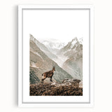 Rustic Farmhouse Wall Art - Vintage-Inspired Mountain Scene with Wildlife