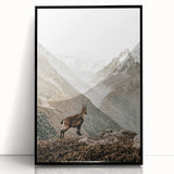 Rustic Farmhouse Wall Art - Vintage-Inspired Mountain Scene with Wildlife