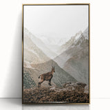 Rustic Farmhouse Wall Art - Vintage-Inspired Mountain Scene with Wildlife