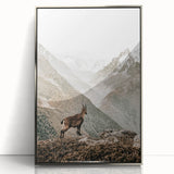 Rustic Farmhouse Wall Art - Vintage-Inspired Mountain Scene with Wildlife