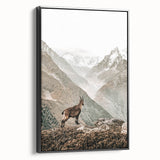 Rustic Farmhouse Wall Art - Vintage-Inspired Mountain Scene with Wildlife
