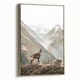Rustic Farmhouse Wall Art - Vintage-Inspired Mountain Scene with Wildlife