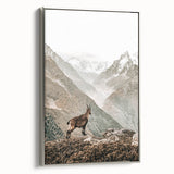 Rustic Farmhouse Wall Art - Vintage-Inspired Mountain Scene with Wildlife