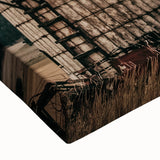 Vintage Farmhouse Print - Rustic Barn with Sunlit Clouds and Silo