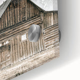 Country Farmhouse Wall Art - Rustic Barn with Majestic Mountain Backdrop