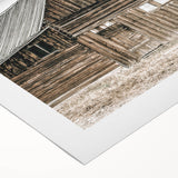 Country Farmhouse Wall Art - Rustic Barn with Majestic Mountain Backdrop