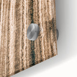 Farmhouse Wall Art - Aerial View of Rustic Wheat Field with Harvester