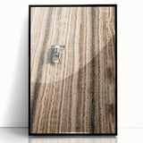 Farmhouse Wall Art - Aerial View of Rustic Wheat Field with Harvester