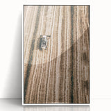 Farmhouse Wall Art - Aerial View of Rustic Wheat Field with Harvester