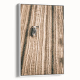 Farmhouse Wall Art - Aerial View of Rustic Wheat Field with Harvester