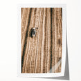 Farmhouse Wall Art - Aerial View of Rustic Wheat Field with Harvester
