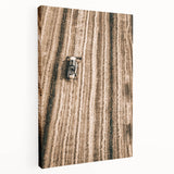 Farmhouse Wall Art - Aerial View of Rustic Wheat Field with Harvester