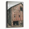 Vintage Farmhouse Wall Art - Rustic Weathered Barn with Wood Accents