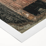 Vintage Farmhouse Wall Art - Rustic Weathered Barn with Wood Accents