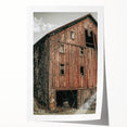 Vintage Farmhouse Wall Art - Rustic Weathered Barn with Wood Accents