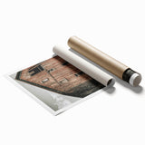 Vintage Farmhouse Wall Art - Rustic Weathered Barn with Wood Accents