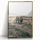 Farmhouse Wall Art - Highland Cow in Rustic Field for Country Decor