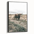 Farmhouse Wall Art - Highland Cow in Rustic Field for Country Decor