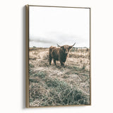 Farmhouse Wall Art - Highland Cow in Rustic Field for Country Decor