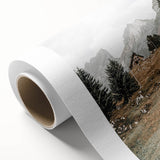 Farmhouse Wall Art - Cozy Cabin in Scenic Mountain Landscape for Decor