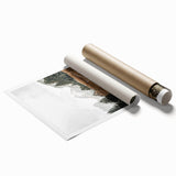 Farmhouse Wall Art - Cozy Cabin in Scenic Mountain Landscape for Decor