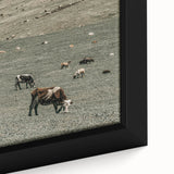 Farmhouse Wall Art - Rolling Hills with Grazing Cattle for Rustic Decor