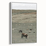 Farmhouse Wall Art - Rolling Hills with Grazing Cattle for Rustic Decor