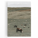 Farmhouse Wall Art - Rolling Hills with Grazing Cattle for Rustic Decor