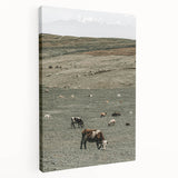 Farmhouse Wall Art - Rolling Hills with Grazing Cattle for Rustic Decor