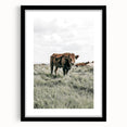 Farmhouse Wall Art - Rustic Cow in Lush Pasture for Country Decor
