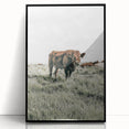 Farmhouse Wall Art - Rustic Cow in Lush Pasture for Country Decor