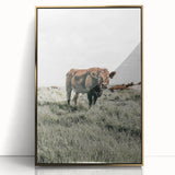 Farmhouse Wall Art - Rustic Cow in Lush Pasture for Country Decor