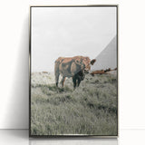 Farmhouse Wall Art - Rustic Cow in Lush Pasture for Country Decor