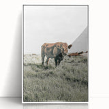 Farmhouse Wall Art - Rustic Cow in Lush Pasture for Country Decor